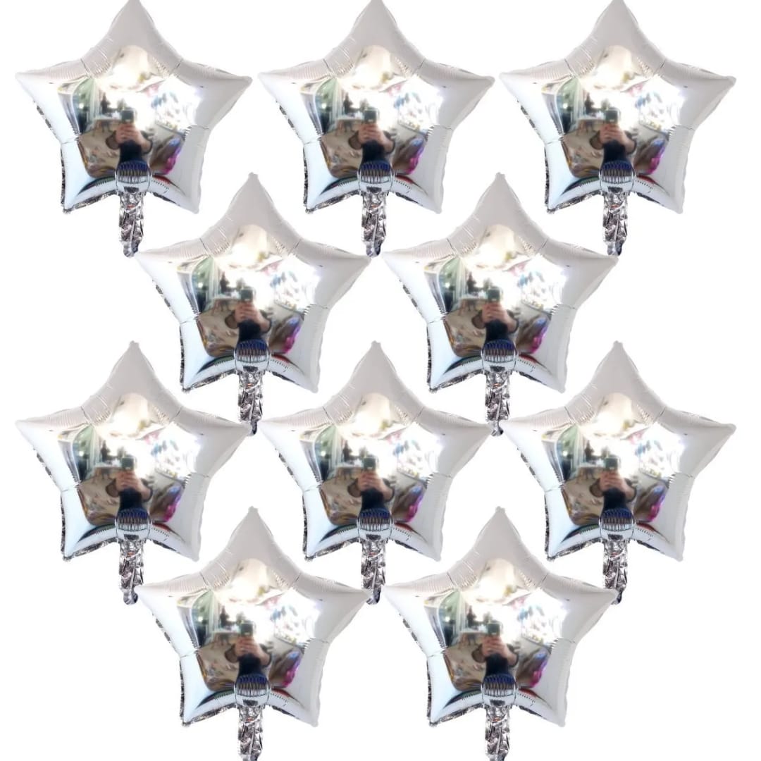 Globos Estrella Plateados Grandes
